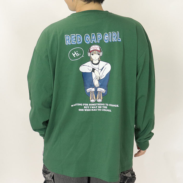 RED CAP GIRL】バックプリント長袖Tシャツ 体操座り | アイテム