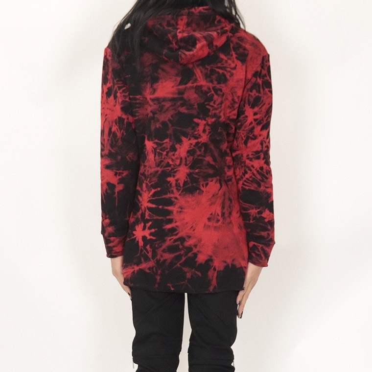 【BERNINGS SHO】ムラ染めカットオフ加工ハイネックZIPパーカー