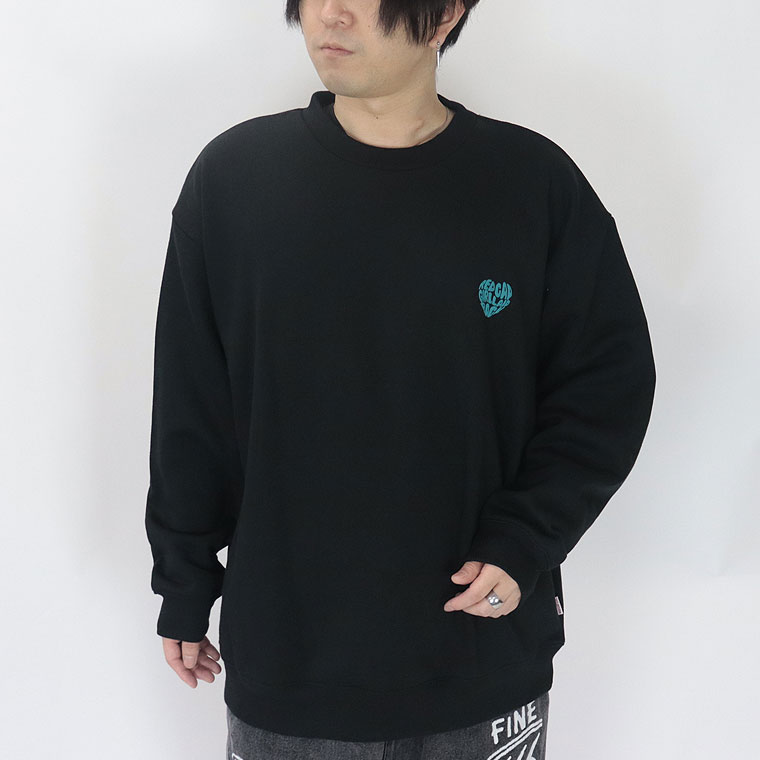 【RED CAP GIRL】発泡ハートプリント裏起毛トレーナー