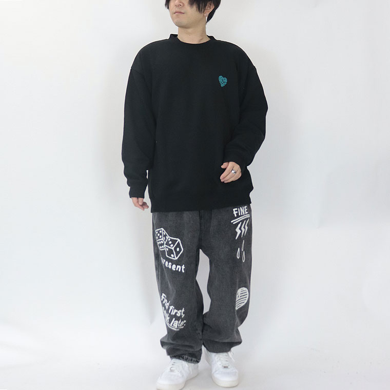 【RED CAP GIRL】発泡ハートプリント裏起毛トレーナー