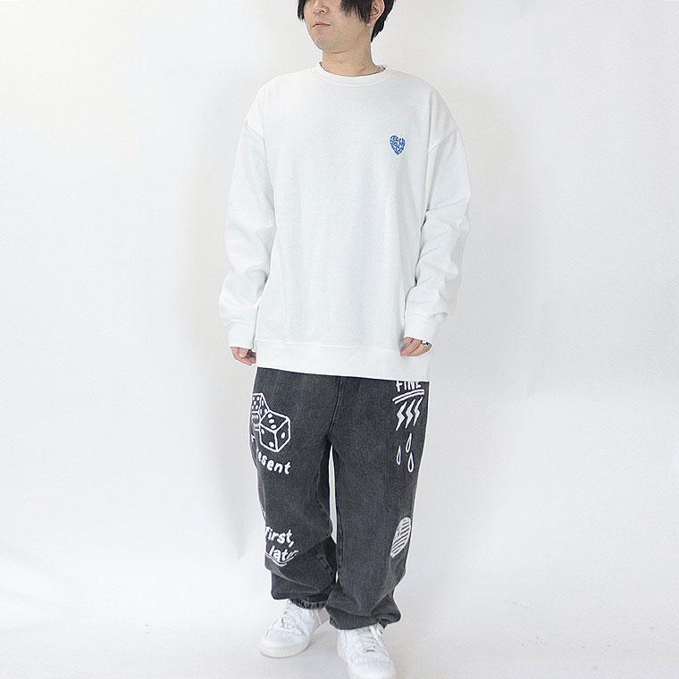 【RED CAP GIRL】発泡ハートプリント裏起毛トレーナー