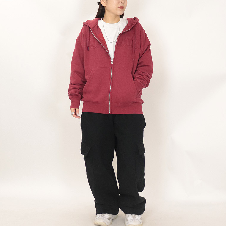 【RE730】クロスエンボスZIPパーカー