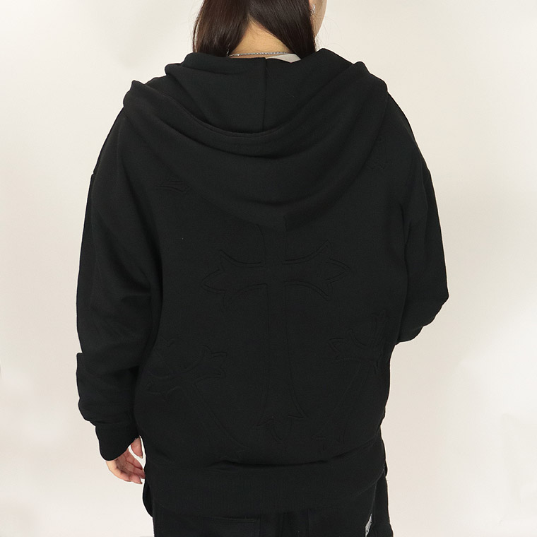 【RE730】クロスエンボスZIPパーカー