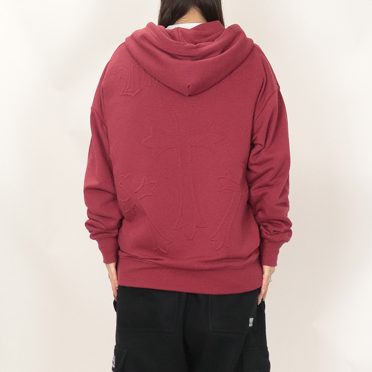 【RE730】クロスエンボスZIPパーカー