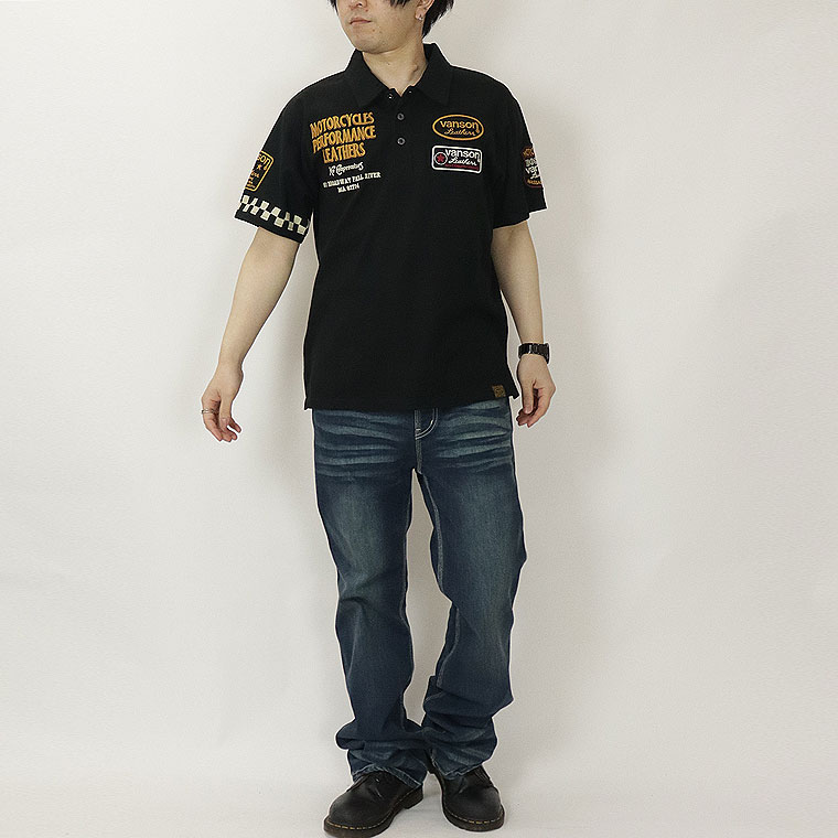 【VANSON】刺繍ストレッチデニムパンツ