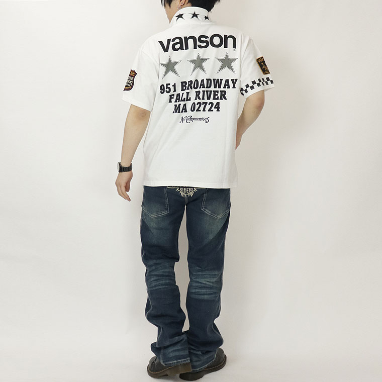 【VANSON】刺繍ストレッチデニムパンツ