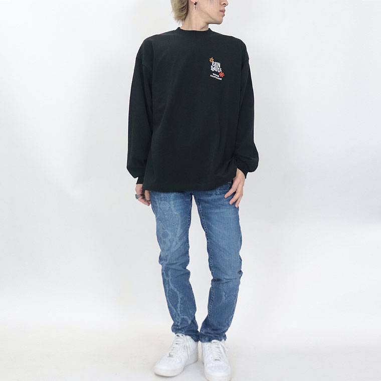 2024春物新作【BEN DAVIS(ベンデイビス)】刺繍長袖Ｔシャツ(ペアルック・アメカジ系)