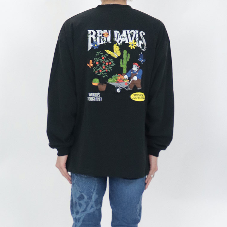 2024春物新作【BEN DAVIS(ベンデイビス)】刺繍長袖Ｔシャツ(ペアルック・アメカジ系)