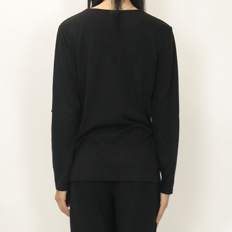 【BERNINGS SHO】配色切り替えフェイクレイヤードドレープＴシャツ