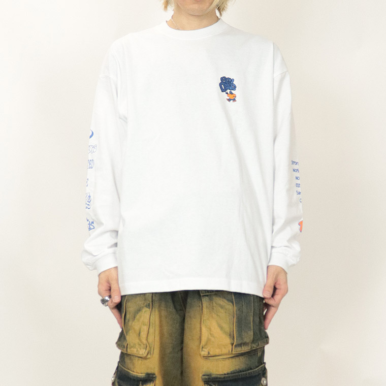 ラスワン売り尽くしセール45%OFF【BEN DAVISベンデイビス】左胸刺繍+袖＆背面プリント/長袖Ｔシャツ (ペアルック・アメカジ系)