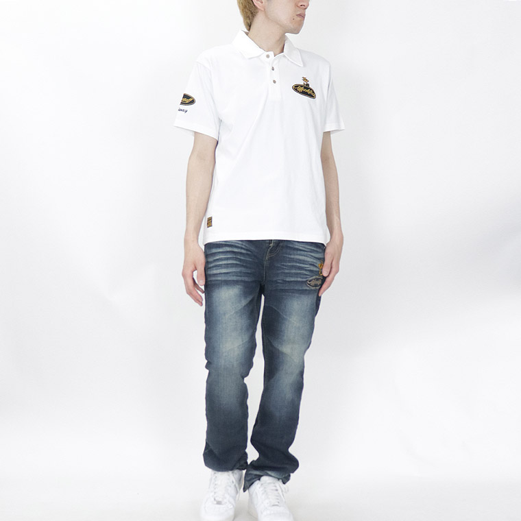 【SNOORYコラボ】バイカー刺繍半袖ポロシャツ