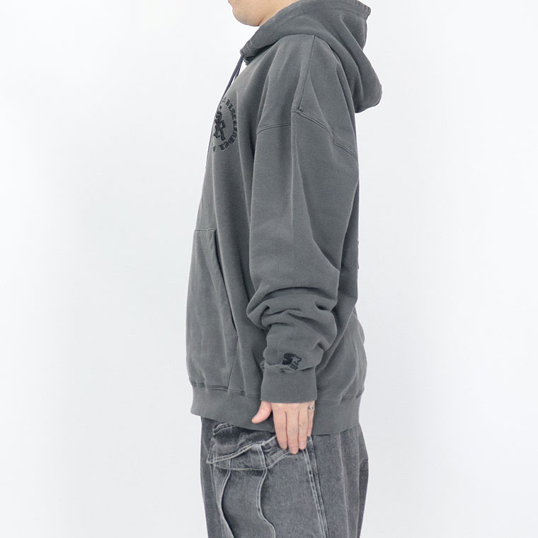 【STARTER】裏毛ピグメント加工サークルロゴハーフジップパーカー