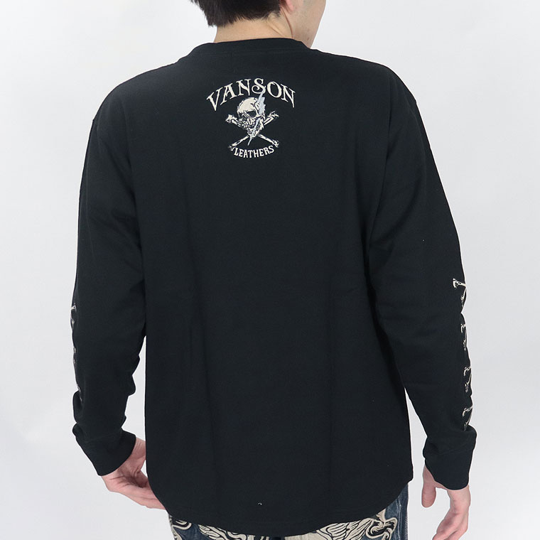 【VANSON】天竺ロンTEE スカルボーン