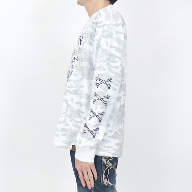 【VANSON】天竺ロンTEE スカルボーン