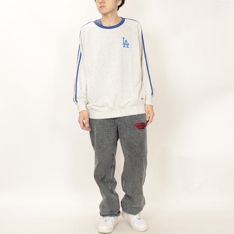 MLBバックプリント ラインクルーネックトレーナー