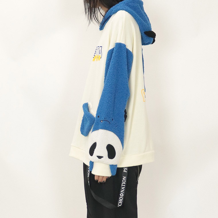 ＼数量限定１５％ＯＦＦ／【PANDIESTA JAPAN】シャークぱんだ袖BIGシルエットパーカー