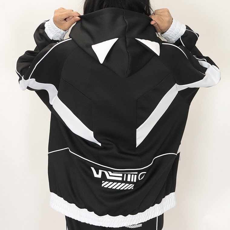 【PSYCHONATION】ネコ耳フード付き切替サイバーデザインジャージ