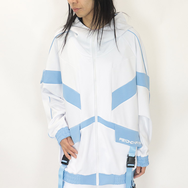 【PSYCHONATION】ネコ耳フード付き切替サイバーデザインジャージ