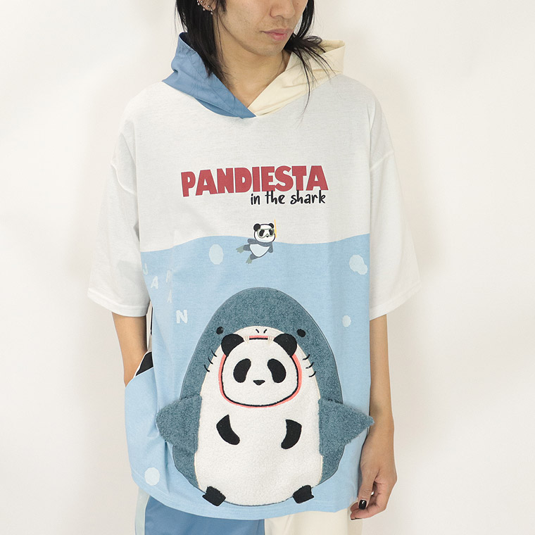 【PANDIESTA JAPAN】シャークぱんだBIGシルエットTシャツパーカー