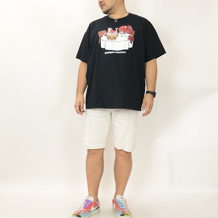 【大きいサイズ半袖Tシャツ】焼き魚ブルースTシャツ