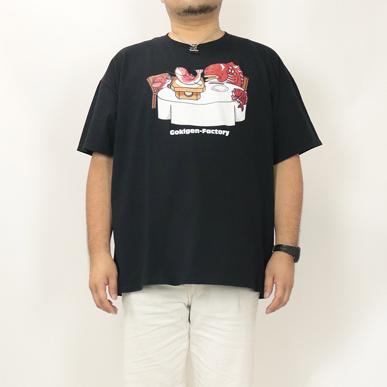 【大きいサイズ半袖Tシャツ】焼き魚ブルースTシャツ