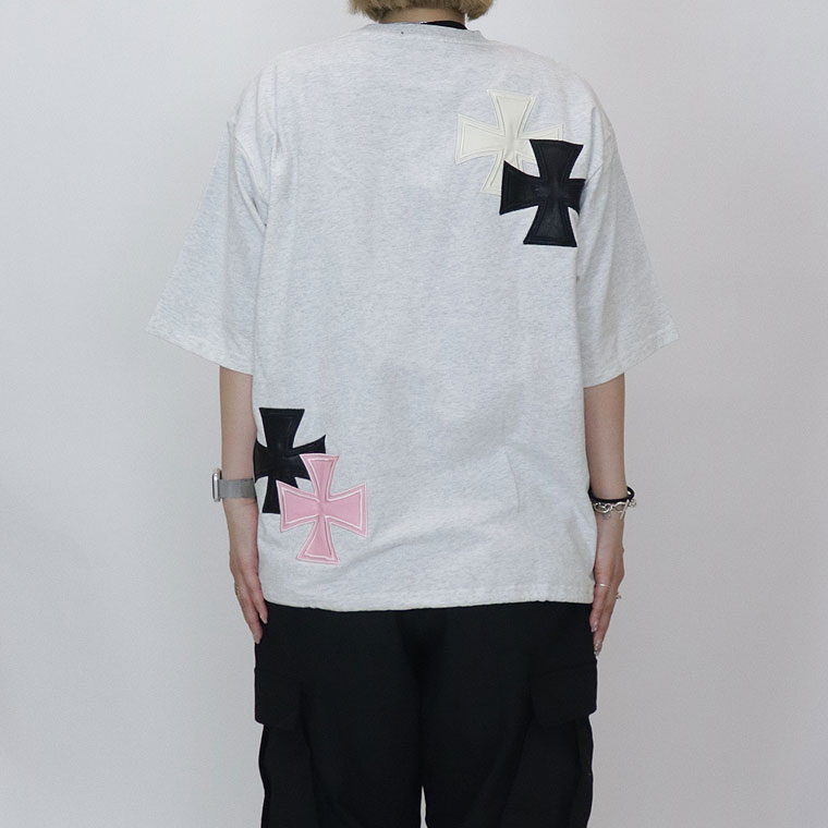【RE730】アイアンクロスPUアップリケ半袖Tシャツ
