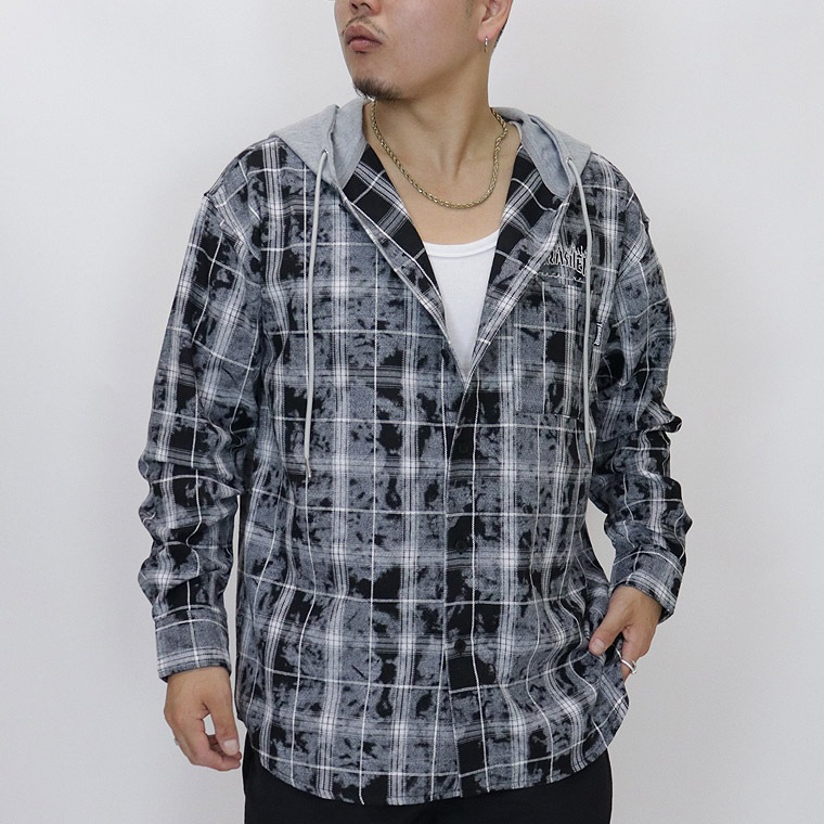 【THRASHER】ヴィンテージ加工チェックシャツパーカー
