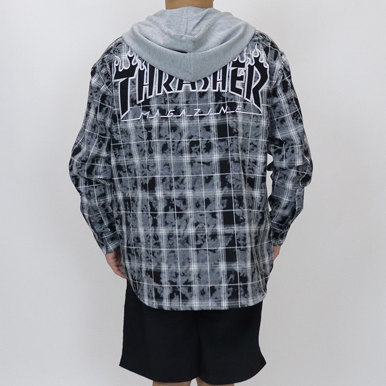 【THRASHER】ヴィンテージ加工チェックシャツパーカー