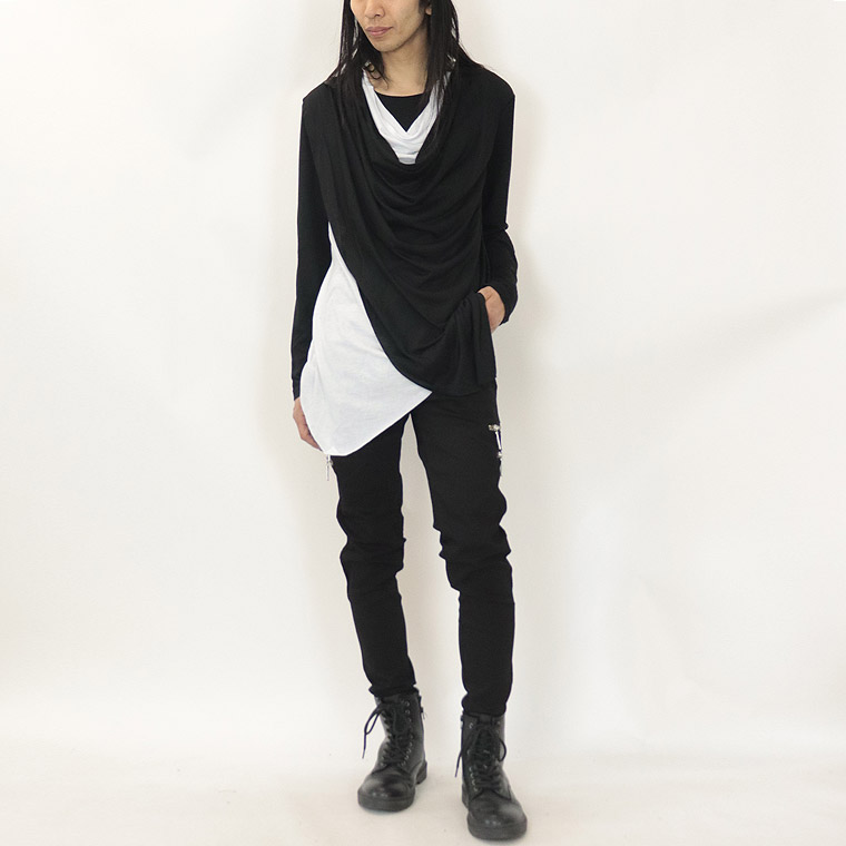 ZIPデザインストレッチスキニーパンツ