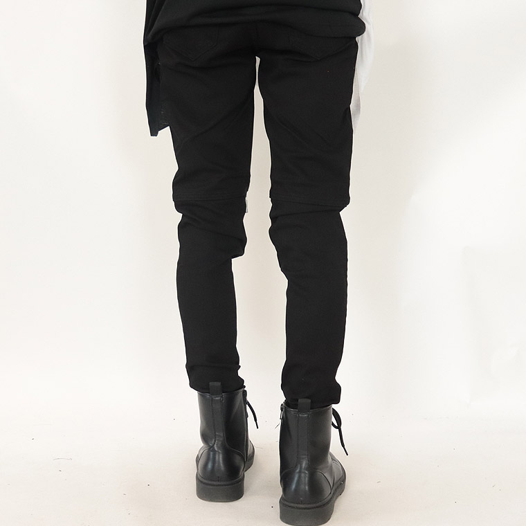 ZIPデザインストレッチスキニーパンツ