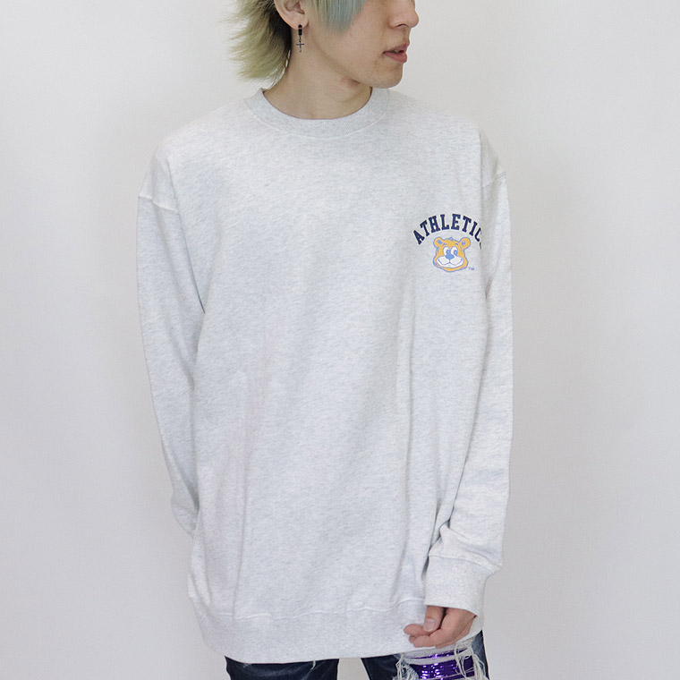 【UCLA/ユーシーエルエー：ジョープリントトレーナー】長袖☆裏毛／スウェット  アメカジ ストリート ユニセックス ペア 254AN1TR175 ホワイト ブラック 新品未使用 少量入荷