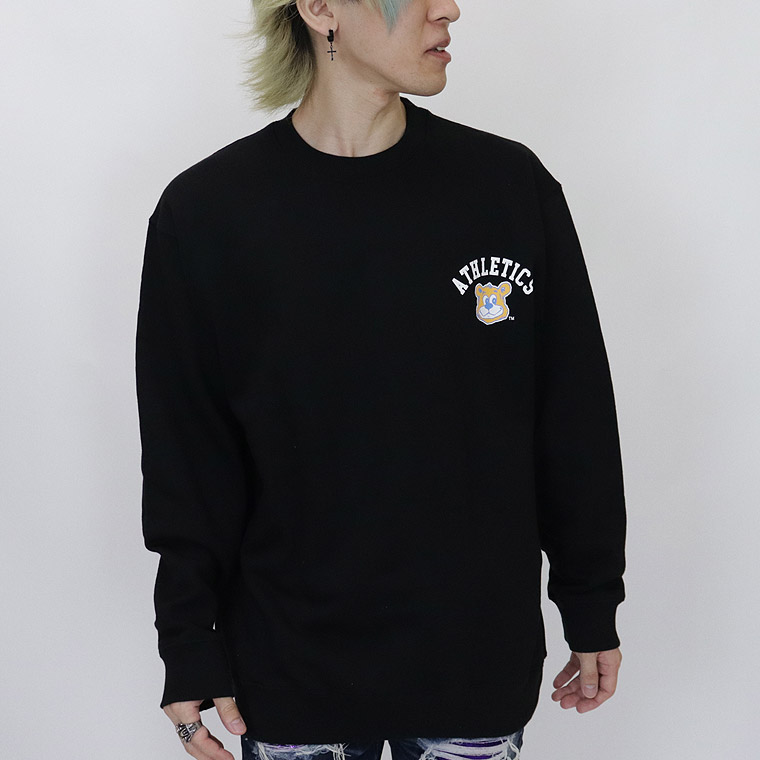 【UCLA/ユーシーエルエー：ジョープリントトレーナー】長袖☆裏毛／スウェット  アメカジ ストリート ユニセックス ペア 254AN1TR175 ホワイト ブラック 新品未使用 少量入荷