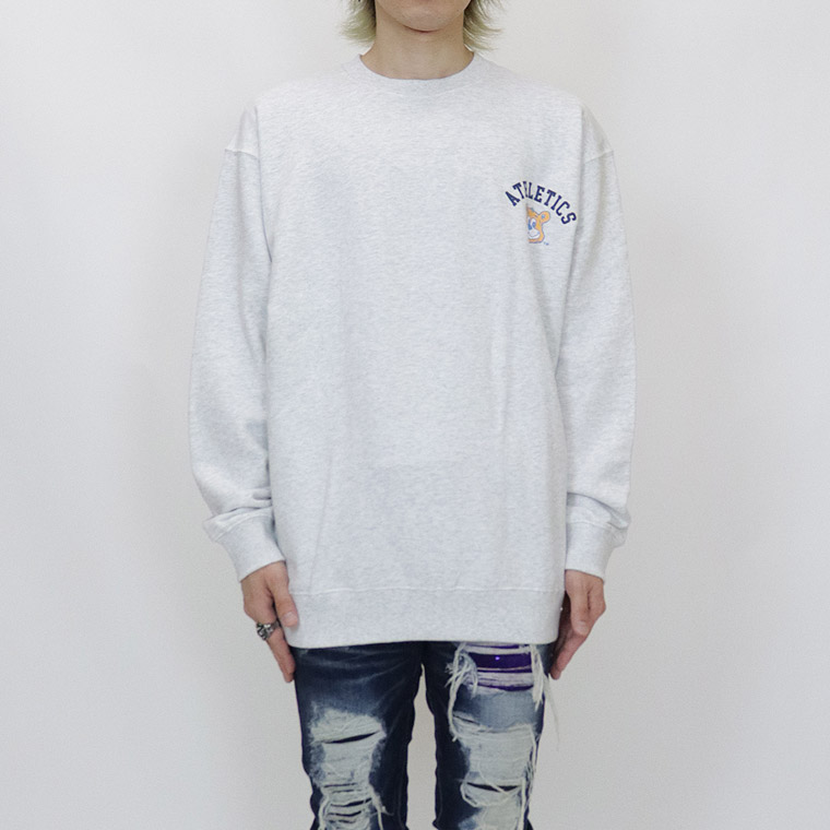 【UCLA/ユーシーエルエー：ジョープリントトレーナー】長袖☆裏毛／スウェット  アメカジ ストリート ユニセックス ペア 254AN1TR175 ホワイト ブラック 新品未使用 少量入荷