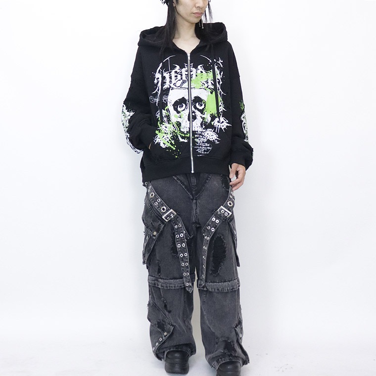 【Y.e(J)ow】ショットガンデスアートBIGシルエットZIPパーカー