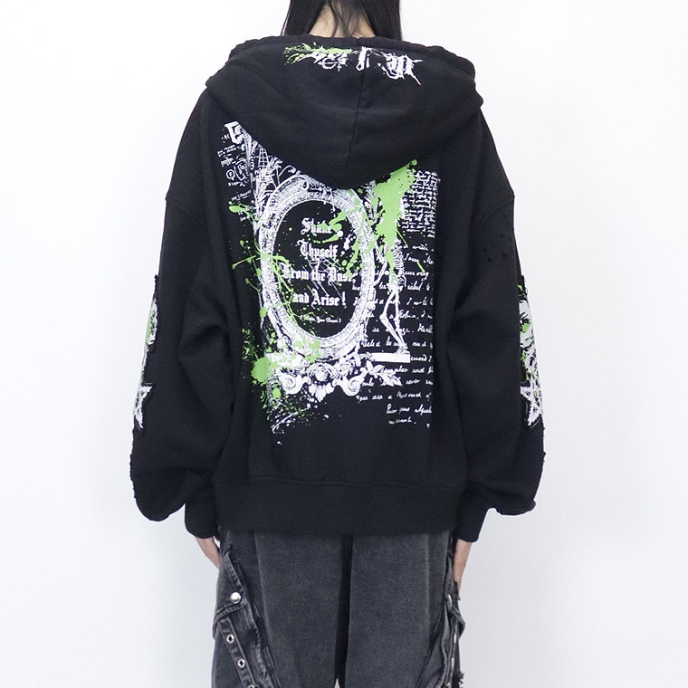 【Y.e(J)ow】ショットガンデスアートBIGシルエットZIPパーカー