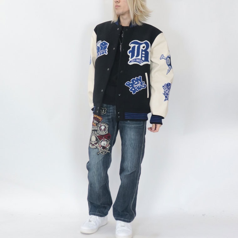 【新品】&エルシー　ワッペンスタジャン SALE【BEN DAVIS】ベンデービス袖PUワッペンスタジャン(ペアルック