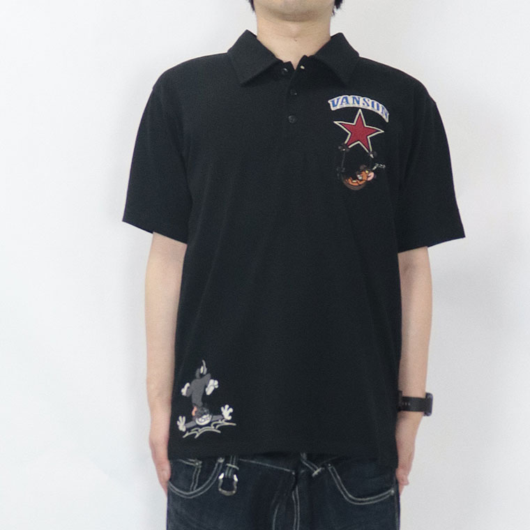 【TOM&JERRYコラボ】天竺半袖ポロシャツ スター
