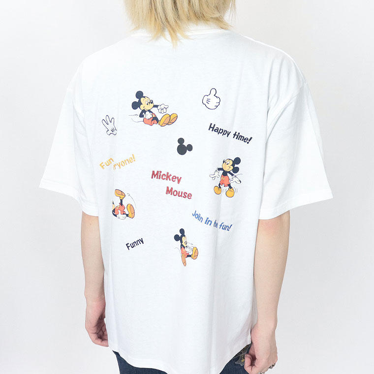 夏物先行セール55％OFF【Disney/ミッキー】ミッキー半袖Ｔシャツ/バックプリント&刺繍/(ペアルック・アメカジ系)