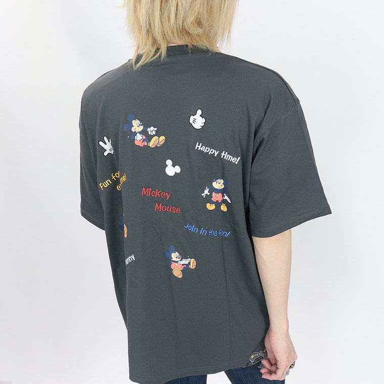 夏物先行セール55％OFF【Disney/ミッキー】ミッキー半袖Ｔシャツ/バックプリント&刺繍/(ペアルック・アメカジ系)