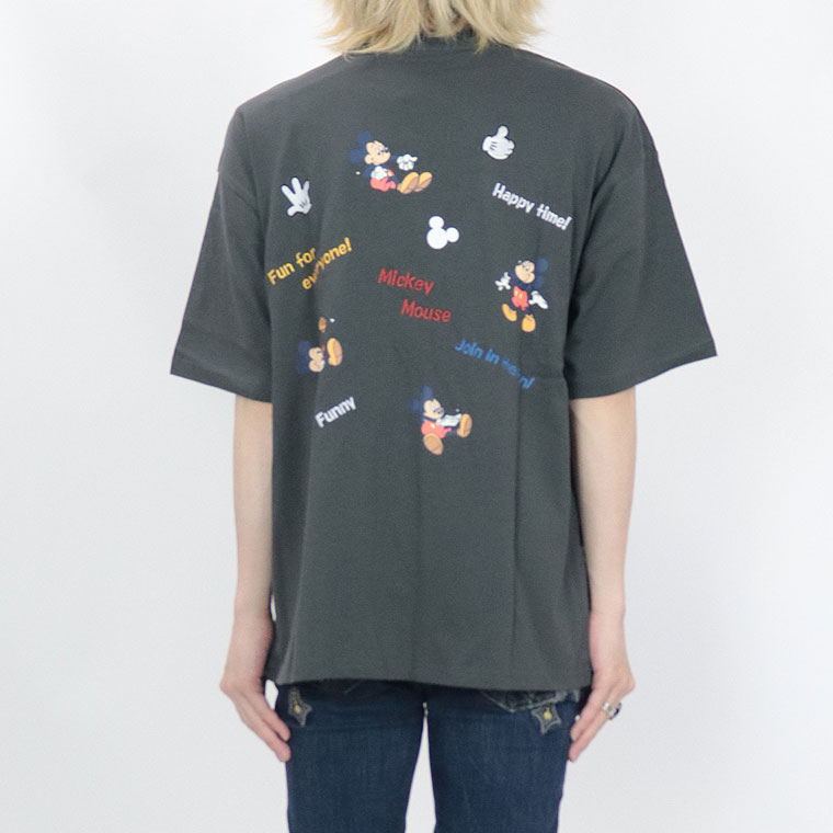 夏物先行セール55％OFF【Disney/ミッキー】ミッキー半袖Ｔシャツ/バックプリント&刺繍/(ペアルック・アメカジ系)