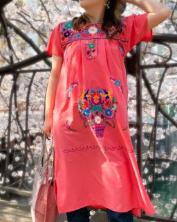 ≪20%OFF≫ tesoro / メキシコ刺繍ワンピース /ピンク|tesoro|ブランド