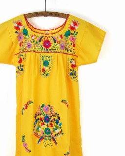 tesoro / kids 80・メキシコ刺繍ワンピース /イエロー|tesoro|ブランド