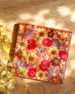 tesoro / スクエアコンパクトミラー /フラワー×ピンク|tesoro|ブランド