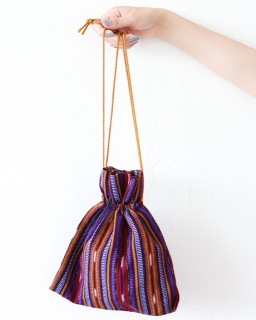 tesoro / カスリ巾着ポーチ /パープル [メール便対象品]|tesoro|ブランド