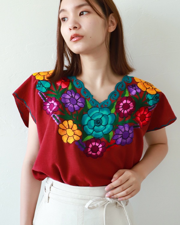 ✨お値下げ✨【美品】45R 泥藍ドビーカノコ刺繍ブラウス　103680円　上質 30％OFF】綿麻星降る刺繍 ブラウス｜KANKAN ONLINE SHOP【公式】