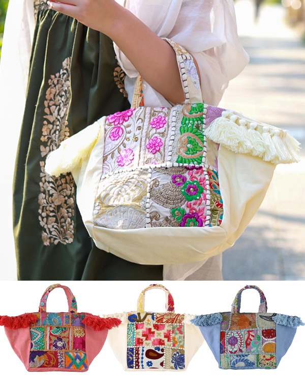 再入荷】shanti / カンバディアパッチ / トートバッグ [メール便 再入荷】shanti / カンバディアパッチ / トートバッグ [メール便