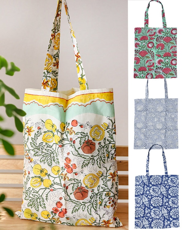 shanti / デインティ・ブロックプリント / トートバッグ[メール便対象