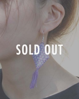 tesoro / 刺繍ピアス ダイヤ / ラベンダー [メール便対象品]|tesoro|ブランド
