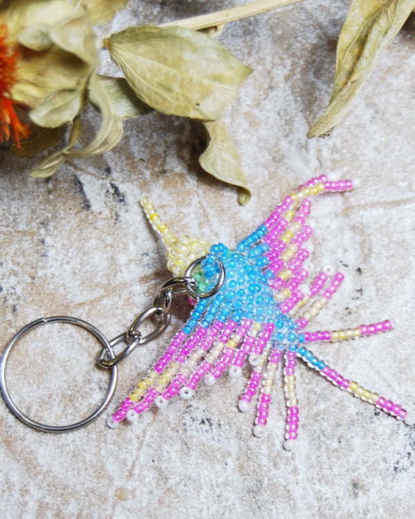 tesoro / ビーズキーホルダー / ハチドリ パステル [メール便