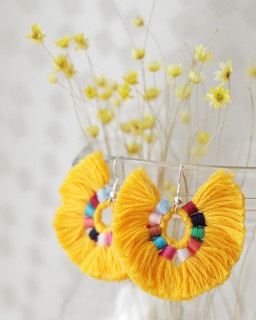 tesoro / サークルフリンジピアス / イエロー [メール便対象品]|tesoro|ブランド